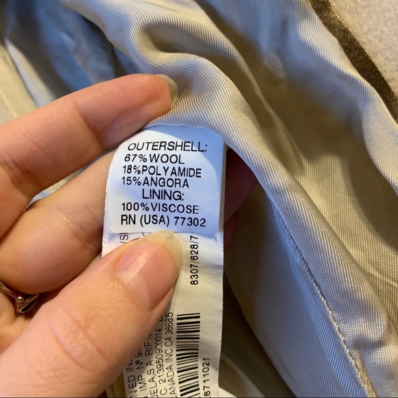 Small Zara Woman cream wool blend tie waist peacoat - Picture 10 of 14